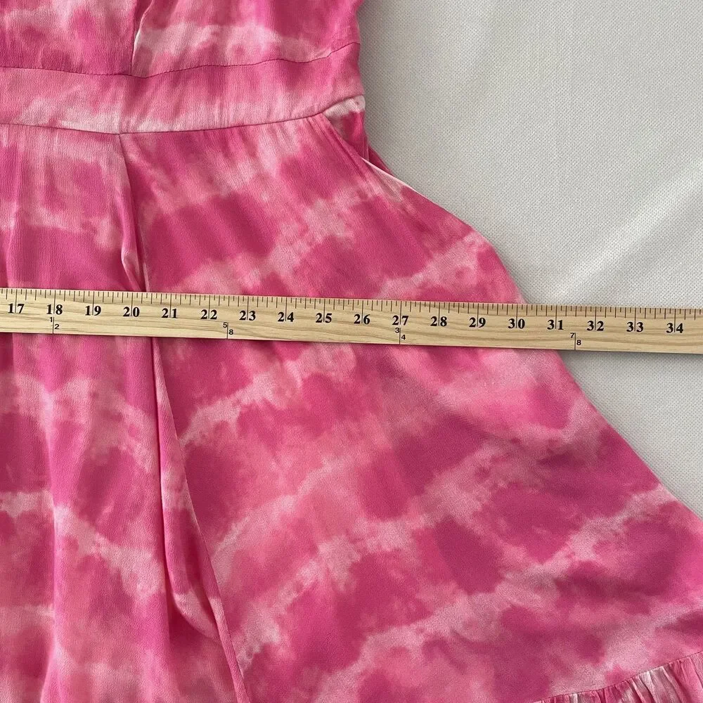 Torrid Cold Shoulder Ruffle Tie Dye Midi Dress Pink Rayon Women Size 3X - Picture 11 of 13